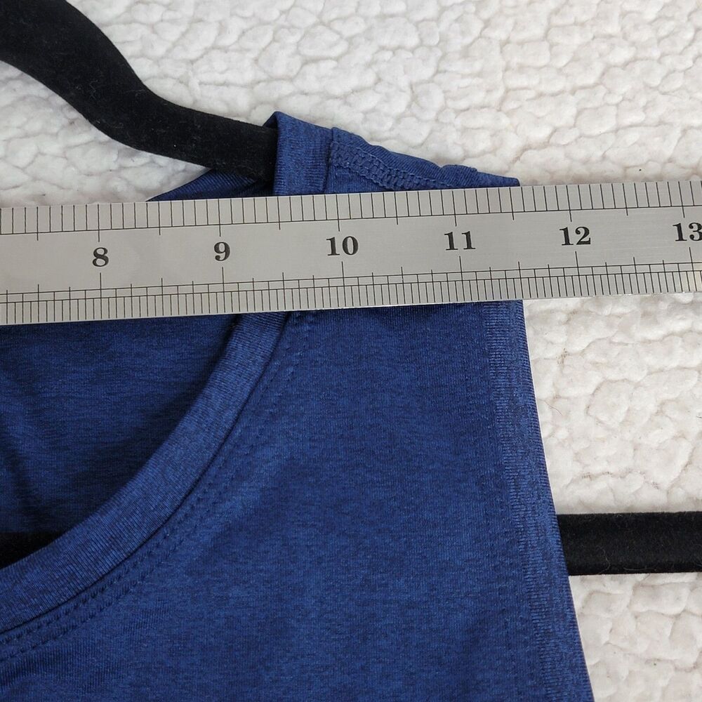 Women's Sz M Life is Good Namaste Positive Darkest Blue Lightweight Active Tank - Picture 7 of 9